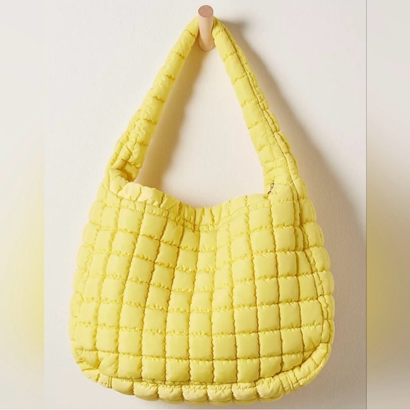 FREE PEOPLE MOVEMENT Yellow Quilted Carryall Bag NWT - Picture 2 of 9